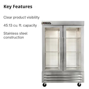 Traulsen (2) Glass Doors / Silver / 45.13 cubic_feet Refrigerators