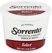 Sorrento Whole Milk Select Ricotta, 5 Pound -- 4 per case.