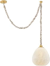 Mitzi Remi 1-Light Pendant | Vogue & Modern Style | Aged Brass Finish | Made of Steel & Glass | Damp-Rated for Bathroom Use | Adjustable Hang Height 20-94" | 11.5" Dia x 46.5" H | H1150701-AGB
