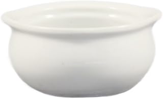 CAC China OC-12-P 12-Oz Porcelain Round Onion Soup Crock 5" Diameter x 2-3/8" High, Super White - 1 Each