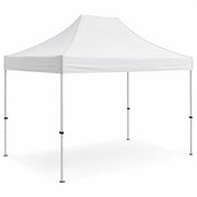 Glownary 10x15 Ft White Straight Leg Steel Pop Up Canopy Tent – UV-Resistant, Water-Resistant Polyester, 150 Sq Ft Coverage, Portable with Stakes and Ropes