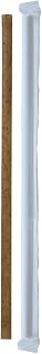 PacknWood 210CHCO19JW 0.2 x 7.75 in. Compostable Wrapped Coffee Ground Jumbo Straw - 2000 Piece