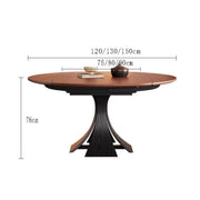 Mesa De Jantar Wooden Dining Table Walnut Round Retro Home Small Diner Table by JOYNOW – One Size, 150x90x76cm, Model 8524