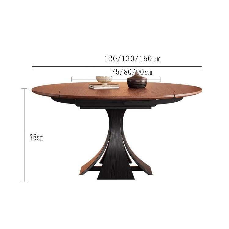 Mesa De Jantar Wooden Dining Table Walnut Round Retro Home Small Diner Table by JOYNOW – One Size, 150x90x76cm, Model 8524