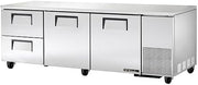 True TUC-93D-2 Series Solid Doors & Drawered Three Section Deep Undercounter Rerigerator