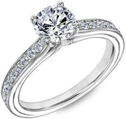 2.2ct Round Cut Moissanite Engagement Ring for Women White Gold Plated Channel Set Accent