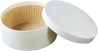 PacknWood 210WBOX450 4.7 x 2 in. Round Wooden Box with Greaseproof Paper for Oven Baking - 60 Piece