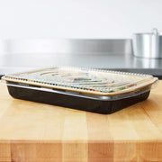 Handi Foil Gourmet To Go Black and Gold Rice Entree Foil Pan with Clear Dome Lid - 25 per case. by Gourmet-To-Go – 108.0 ounces, Plastic, Black and Gold, Model 4204-80-25WLDL