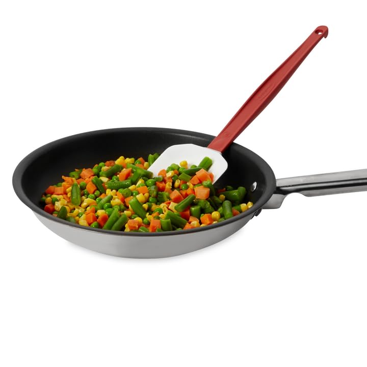 High Heat Spoon Scraper Spatula by Rubbermaid Commercial Products – 13.5 Inch, Silicone, Red, Model FG196700RED