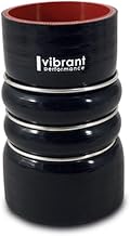 Vibrant Performance Power 11819 Hose Coupler, Silicone, 4ply Aramid Reinforced, Charge Air Cooler (CAC) Bellows, 2.75 in. Inlet I.D, 2.75 in. Outlet I.D, 6.00 in. Overall Length, 3 Rings, Black, each