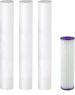 Aquasana 20 Inch Pre-Filter Replacement 3-Pack and Post-Filter Bundle | For Rhino Whole House Filters | Replace Pre-Filters Every 2 Months, Post-Filter Every 6 Months | EQ-303-20 and EQ-PFC.35
