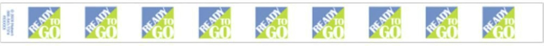 HUBERT "Ready to Go" Band Label - 13 3/4"L x 1"H, 500 Per Roll