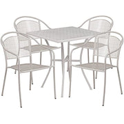 Flash Furniture Light Gray / 28" / 4 Round Chairs + Square Table Dining Sets