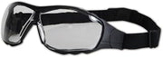 MAGID G818AFC Gemstone Specialty Polycarbonate Foam Padded Safety Spectacle with Elastic Strap, Clear Lens