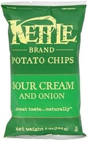 Kettle Brand Kettle Chips Sour Cream and Onion, 5-Ounce (Pack of 15) (Value Bulk Multi-Pack)