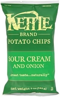 Kettle Brand Kettle Chips Sour Cream and Onion, 5-Ounce (Pack of 15) (Value Bulk Multi-Pack)