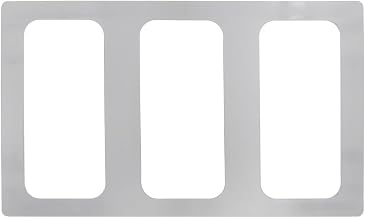 HUBERT Food Bar Template 1/3 Size Stainless Steel Curveware Template - 21" L x 12 3/4" W x 3/4" H
