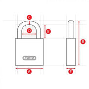 64TI/20 Titalium Padlock 20mm Carded by ABUS – 20 mm, Stainless Steel, Aluminium, Pack of 6, Model 64TI20C