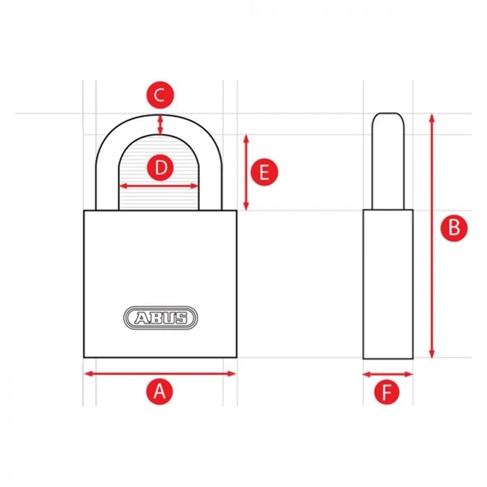 64TI/20 Titalium Padlock 20mm Carded by ABUS – 20 mm, Stainless Steel, Aluminium, Pack of 6, Model 64TI20C