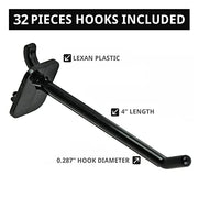 Azar Displays Pegboard + Hooks / Black / 14" x 14" x 21" Pegboard Hooks