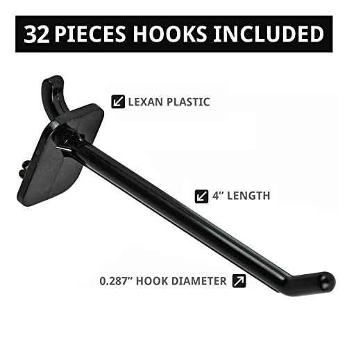 Azar Displays Pegboard + Hooks / Black / 14" x 14" x 21" Pegboard Hooks
