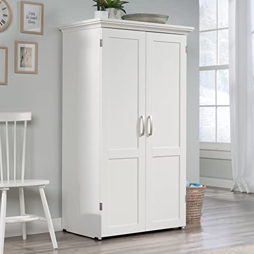 Sauder Glacier White / Armoire / L: 35.11" x W: 21.81" x H: 61.58" Sewing Cabinets