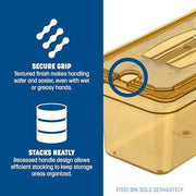 Carlisle FoodService Products Third Size 1 pack / Amber / Handled Notched Lid Storage & Transport