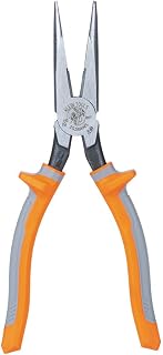 Pliers, Made in USA, Electrician's Insulated Long Nose Side-Cutting Pliers, 1000V Rated, Induction Hardened Knives, 8-Inch by KLEIN TOOLS – Long Nose Cutters, Model 2038RINS
