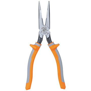 Pliers, Made in USA, Electrician's Insulated Long Nose Side-Cutting Pliers, 1000V Rated, Induction Hardened Knives, 8-Inch by KLEIN TOOLS – Long Nose Cutters, Model 2038RINS