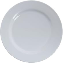 HUBERT Dinner Plate with Wide Rim White Melamine - 9" Dia 24 Per Case