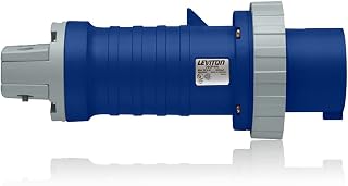 Leviton 4100P9W 100 Amp, 250 Volt 3-Phase, 3P, 4W, North American-Rated Pin & Sleeve Plug, Industrial Grade, IP67, Watertight - BLUE