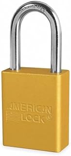 Master Lock American Lock-A1106YLW Lockout Padlock, KD, Yellow, 1/4 in. Dia.