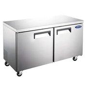 Grista Double-Door Undercounter Refrigerator by Adcraft – 12.0 cubic_feet, Stainless Steel, Model GRUCRF-48