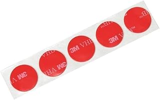 3M VHB Heavy Duty Mounting Tape 4910, Clear, 1" Diameter Circles, 5/Pack, Double-Sided, Permanent, High Strength, Long-Term Durability