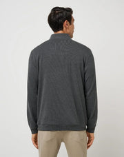 Mens Cloud Sweater 1/4 Zip by TravisMathew – X-Large, Cotton Blend, Heather Black, Model A42356