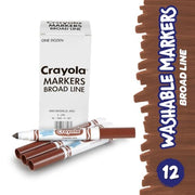 Crayola Brown / 12 Count (Pack of 1) / Washable Coloring Pens & Markers