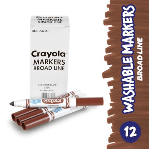 Crayola Brown / 12 Count (Pack of 1) / Washable Coloring Pens & Markers