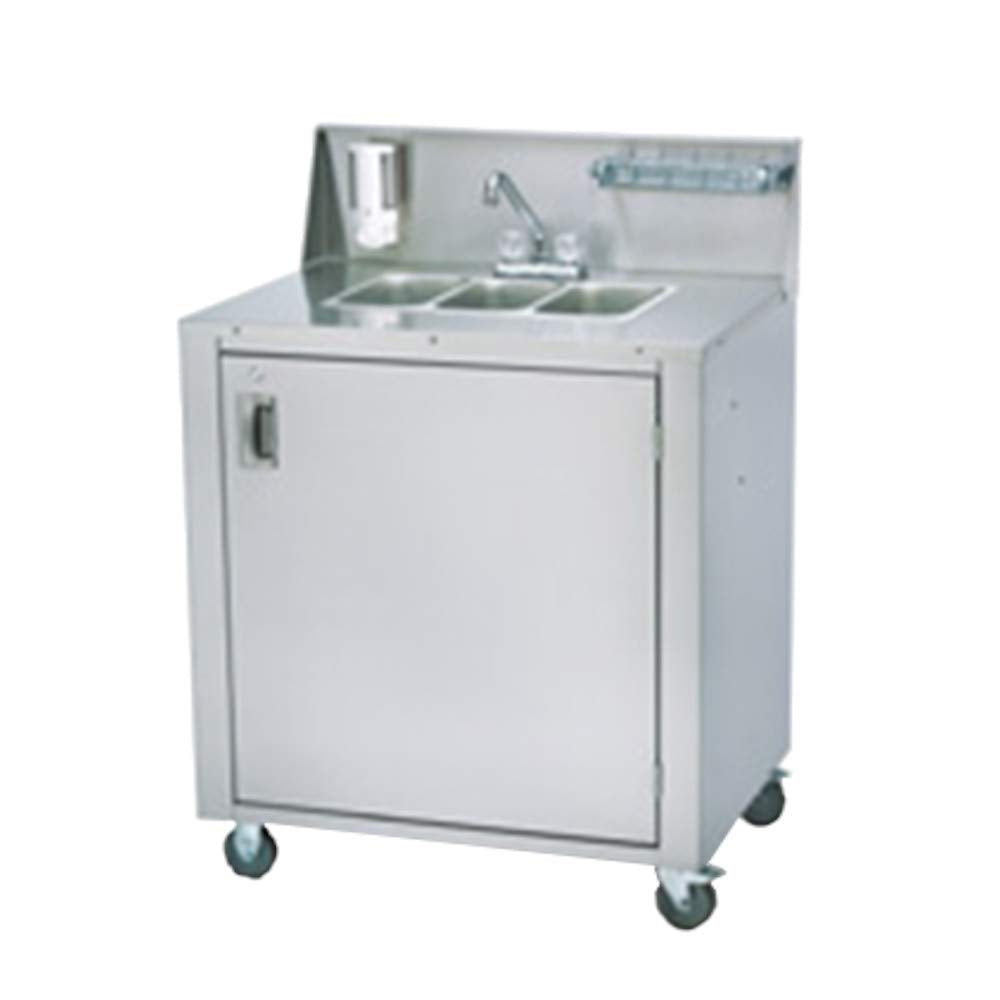 Triple Sink Cart by Crown Verity – Large, Stainless Steel, Model CV-PHS-3