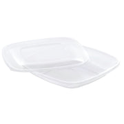 Clear Square Plastic Flat Lid for 48 oz. Catering Bowl - 150 per case by Sabert – 48.0 ounces, Plastic, Clear, Model 51900B150