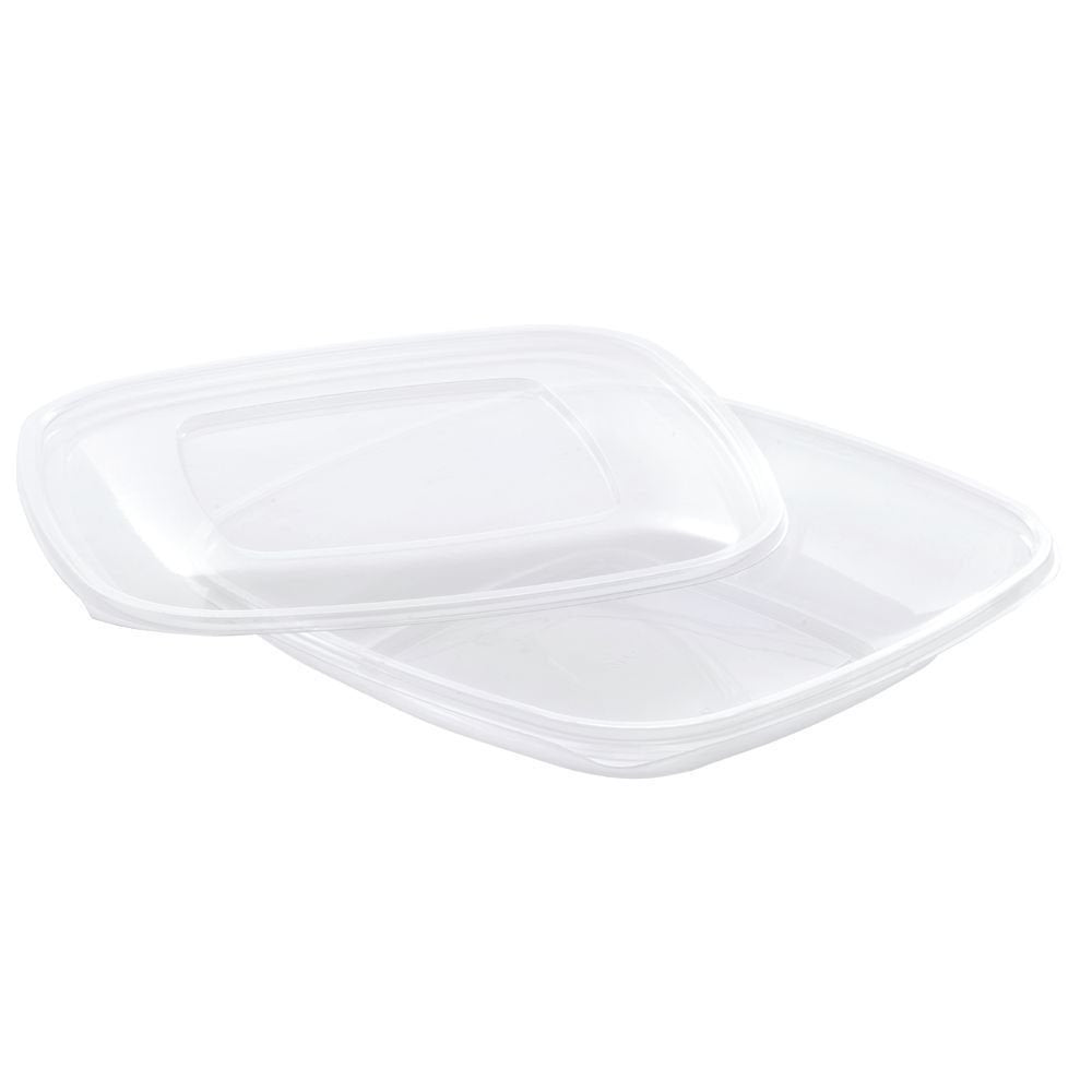 Clear Square Plastic Flat Lid for 48 oz. Catering Bowl - 150 per case by Sabert – 48.0 ounces, Plastic, Clear, Model 51900B150