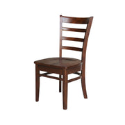 Solid Wood Side Chair with Classic Hardwood Frame by Furnifact – Wood, Espresso, Pack of 2