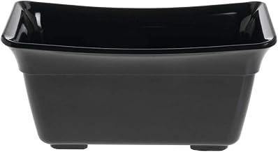 HUBERT Food Pan 1/3 Size Black Curveware Pan - 6 1/4" L x 12" W x 6" D