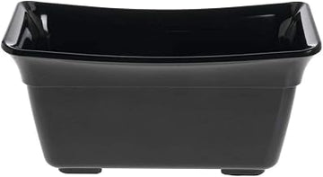 HUBERT Food Pan 1/3 Size Black Curveware Pan - 6 1/4" L x 12" W x 6" D