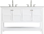 Elegant Kitchen and Bath 54" Double Bathroom Vanity in White