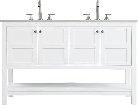 Elegant Kitchen and Bath 54" Double Bathroom Vanity in White