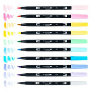 : Dual Brush Pen 3 Pack Set - Pastel by Tombow – Pack of 33, Model 56255, 56256, 56257