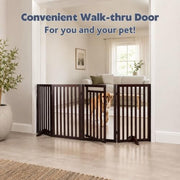 TRIXIE Espresso Brown / Tall / Convertible Wooden Pet Gate Door & Stair Gates