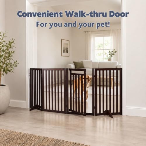 TRIXIE Espresso Brown / Tall / Convertible Wooden Pet Gate Door & Stair Gates