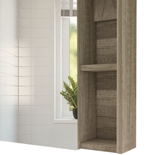 DEPOT E-SHOP Weathered Oak / 17.7"W x 19.5"H x 5.4"D / Modern Medicine Cabinets