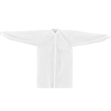 Disposable Polypropylene Lab Coat Knit Wrist Collar Snap Closure XL 25/Case by Global Industrial – X-Large, Polypropylene, White, Model KC-PP-40G-LC-K-XL